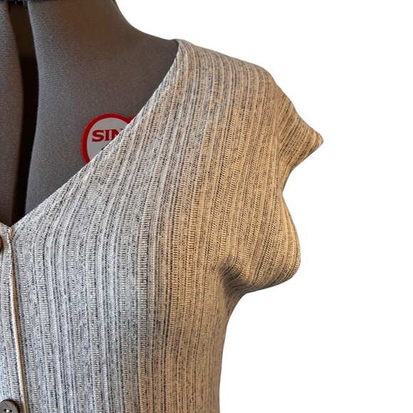 CAUTION TO THE WIND Grey & Tan Knit Maxi Dress with Buttons - Picture 8 of 9